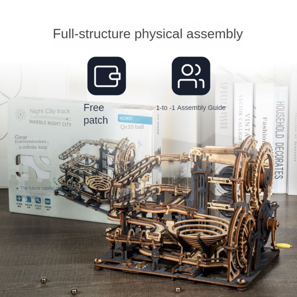 Robotime Marble Night City 3D Wooden Puzzle Games Model Toys for Children Kids Birthday Christmas Gift