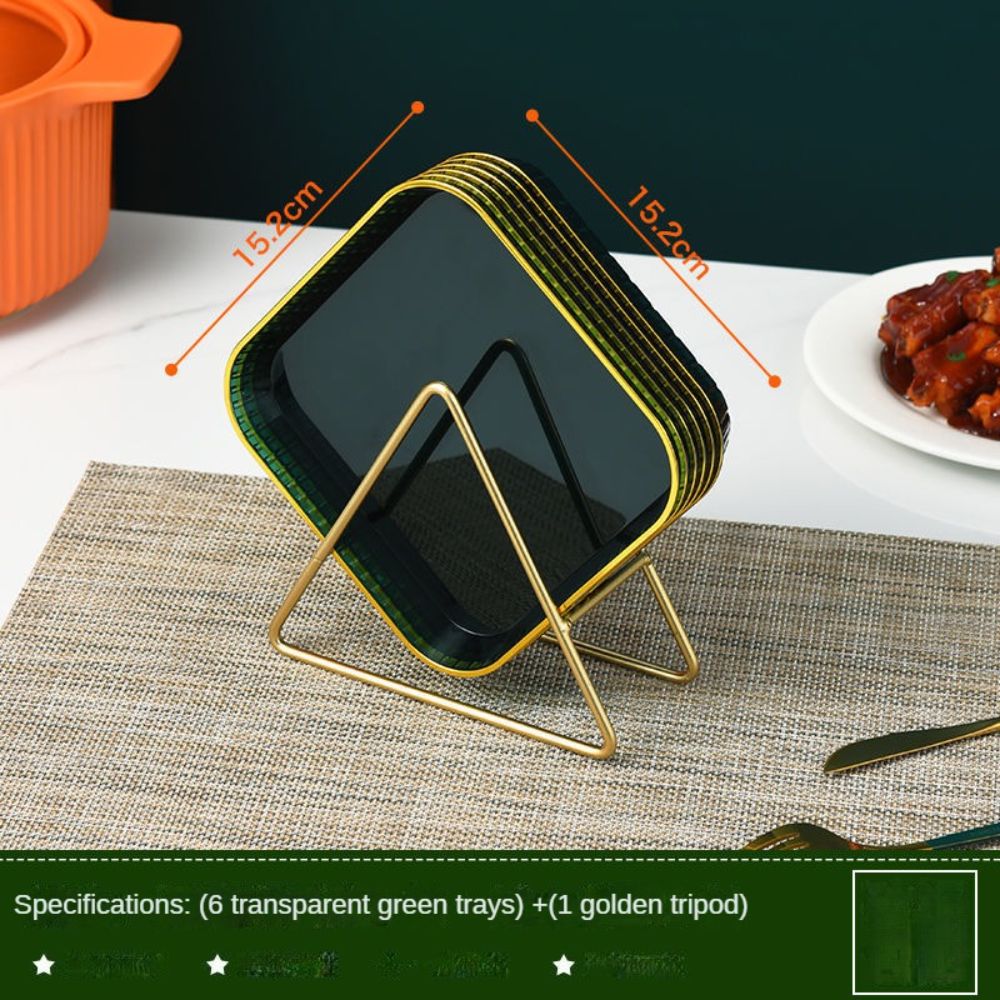 6pcs Dish Set Korean Acrylic Plate Transparent Bone Dish Cafe Tray Fruit Plate Cake Plate Home Decoration