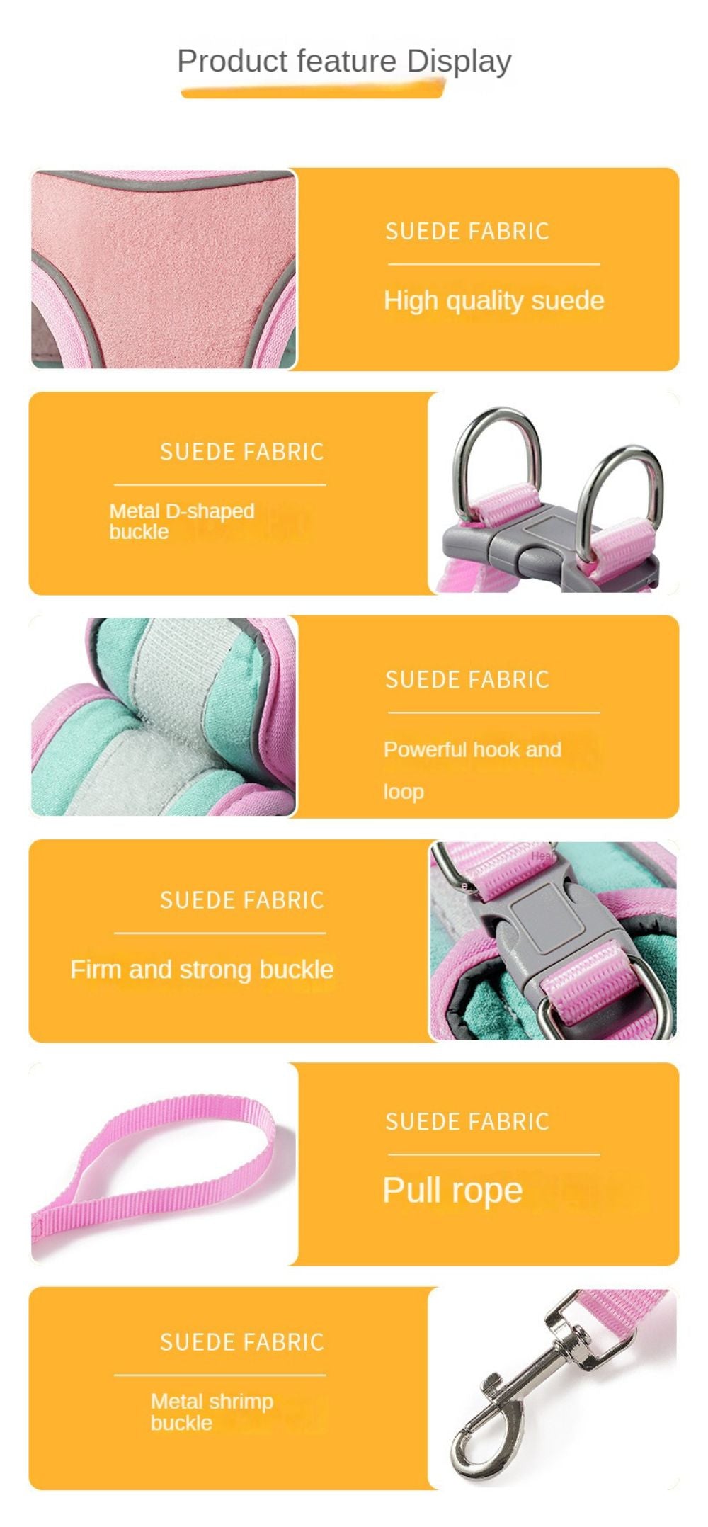 Cat Harness,Escape Proof Kitten Vest Harness for Walking,Easy Control Night Safe Pet Harness for Kitten Puppy Rabbit