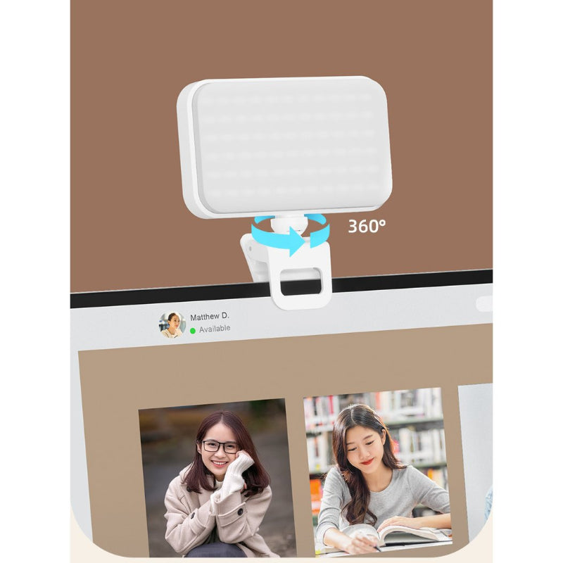 Led Fill Light For Mobile Phone Laptop Selfie Light Clip Adjusted 3 Light Modes Rechargeable For Makeup and Vlogging