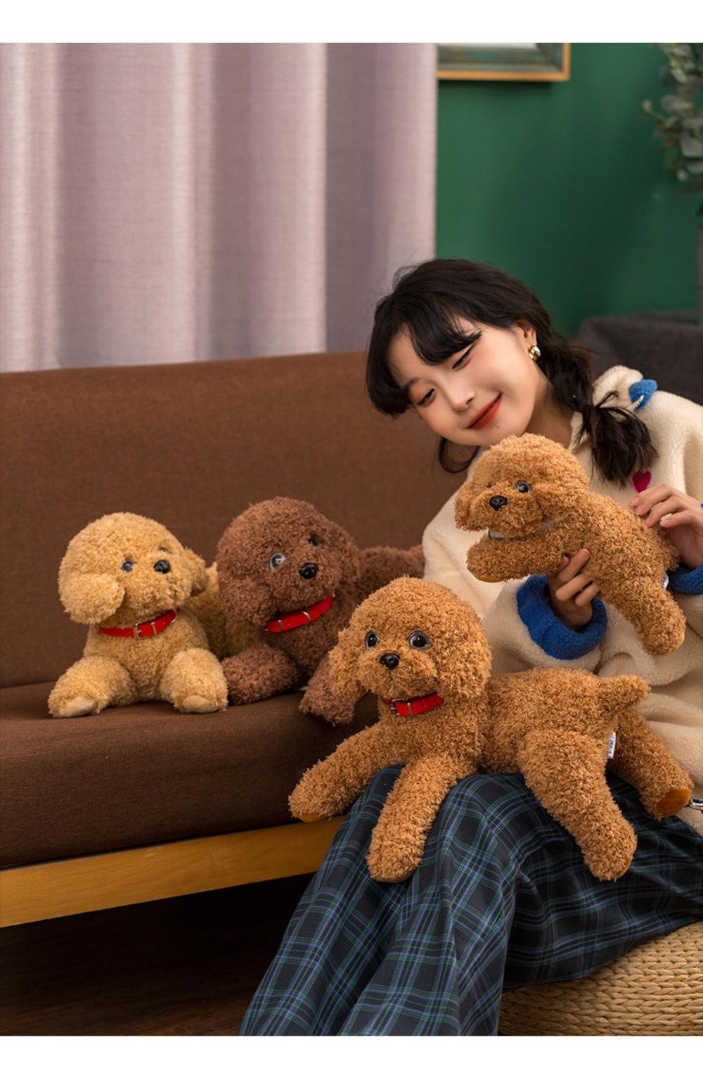 Cute teddy dog plush toy doll dog doll simulation puppy comfort doll girl toy perfect gift for everyone