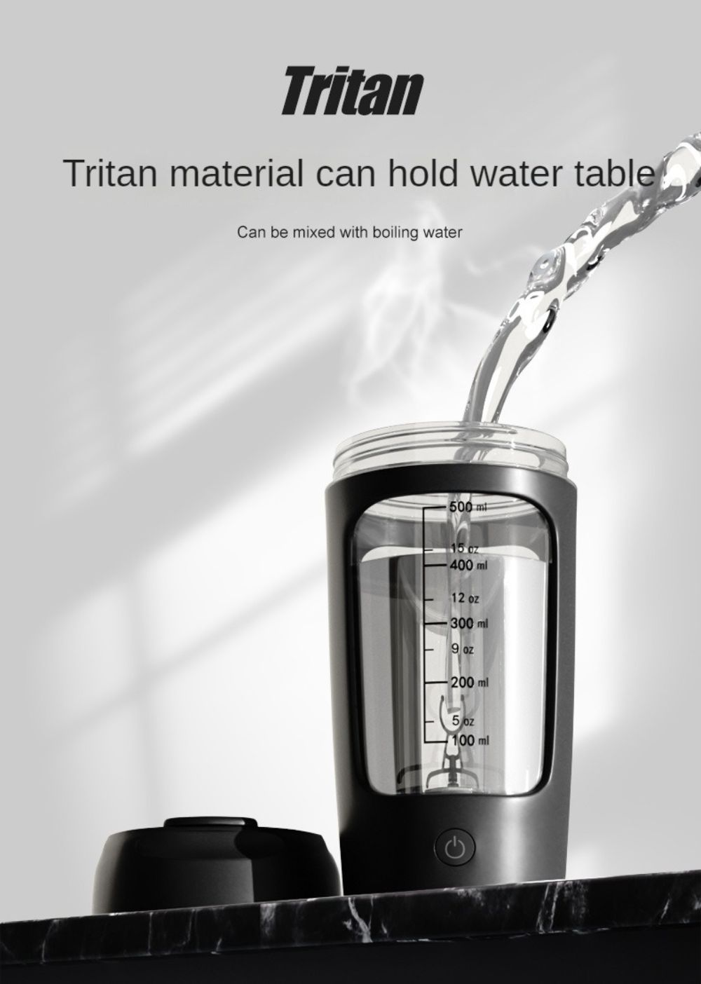 Electric Protein Shaker Bottle, Made with Tritan-BPA Free USB Rechargeable Shaker Cups for Protein Shakes -Powerful