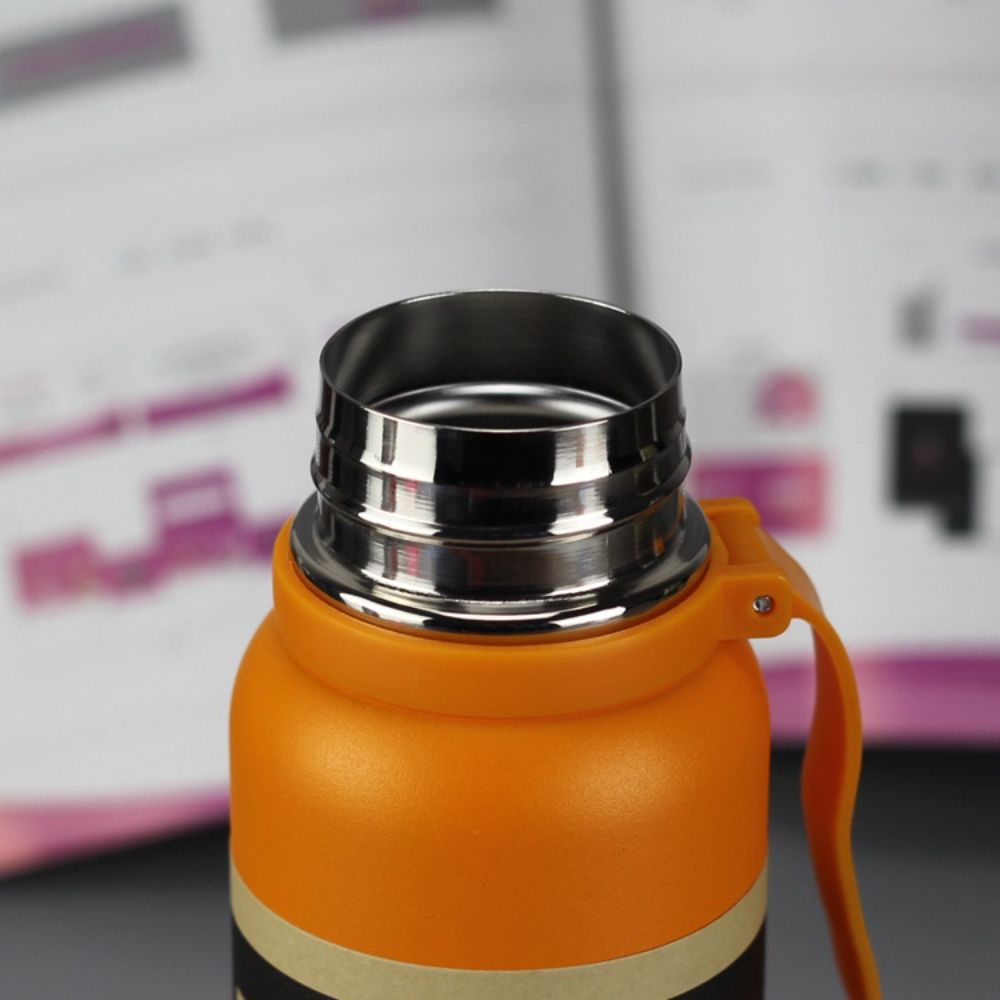 1100ml Double Stainless Steel Sport Thermal Flask Outdoor Climbing Fitness Insulation Bottle Anti Slip Rubber