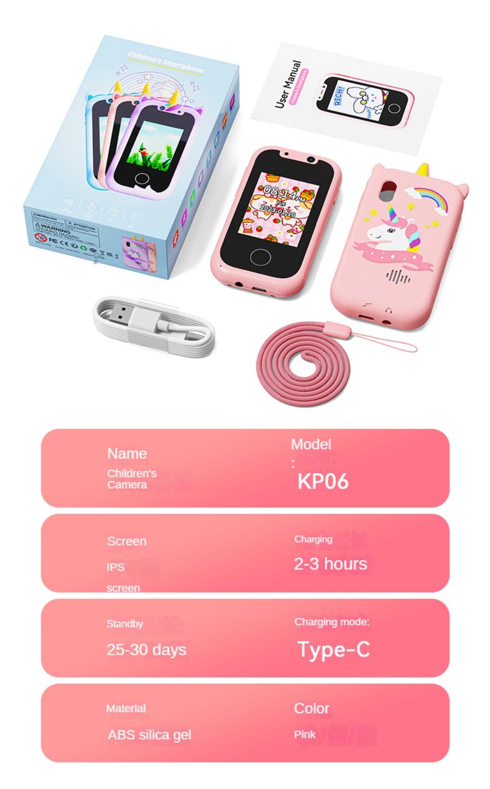 Kids Smart Phone for Girls Unicorns Gifts for Girls Toys 8-10 Years Old Phone Touchscreen Learning Toy Christmas Birthday Gifts
