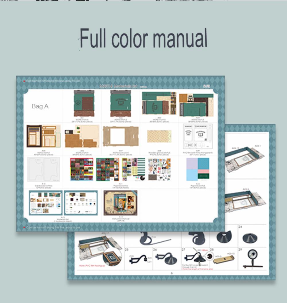 DIY 3D Book Nook Miniature Craft Kits Book Nook Kit with Sensor Led Light Gift Ideas 3D Puzzle Toys DIY Miniature House