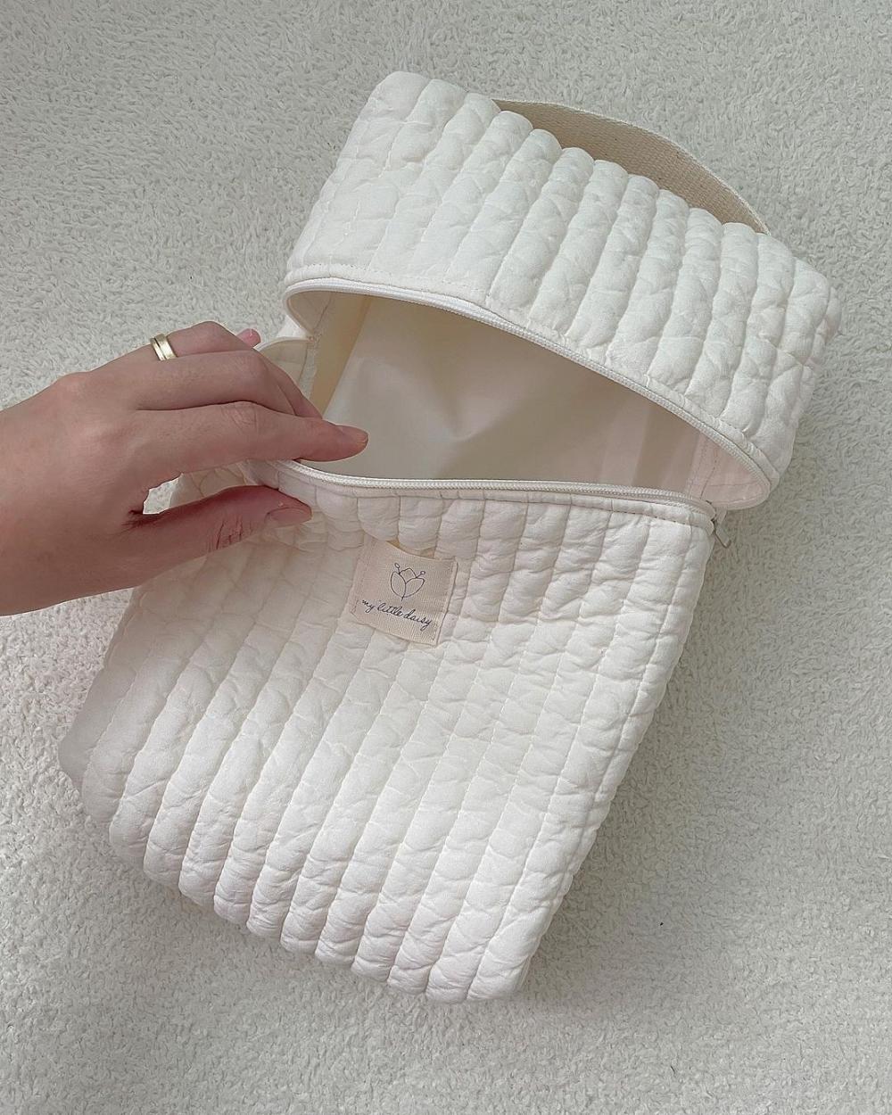 Mommy Bag Korea Style Bag Mommy Bag Large Capacity Zipper Bag Embroidery Cotton Mommy Bag Can Hang Stroller