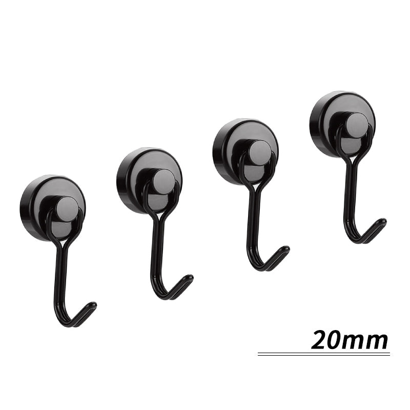 4PCS 360° Swivel Magnetic Hooks Easy Installation Flexibility Hooks for Hanging Keys Towels Umbrellas Kitchen Utensils