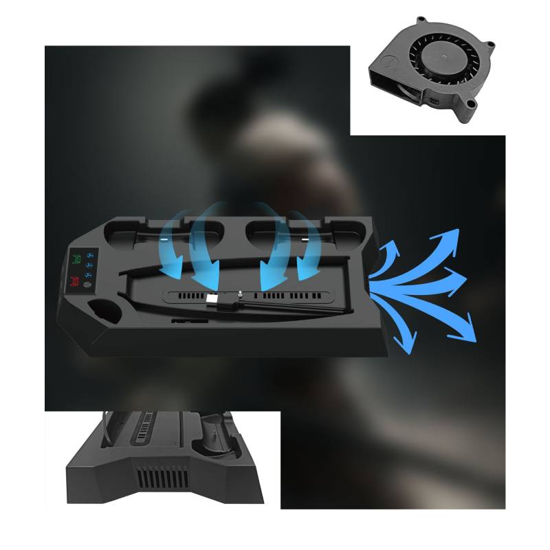 PS5 charging stand with cooler Fans for PS5 controller Dual Charger Bracket With Headset Remote Control Storage Rack