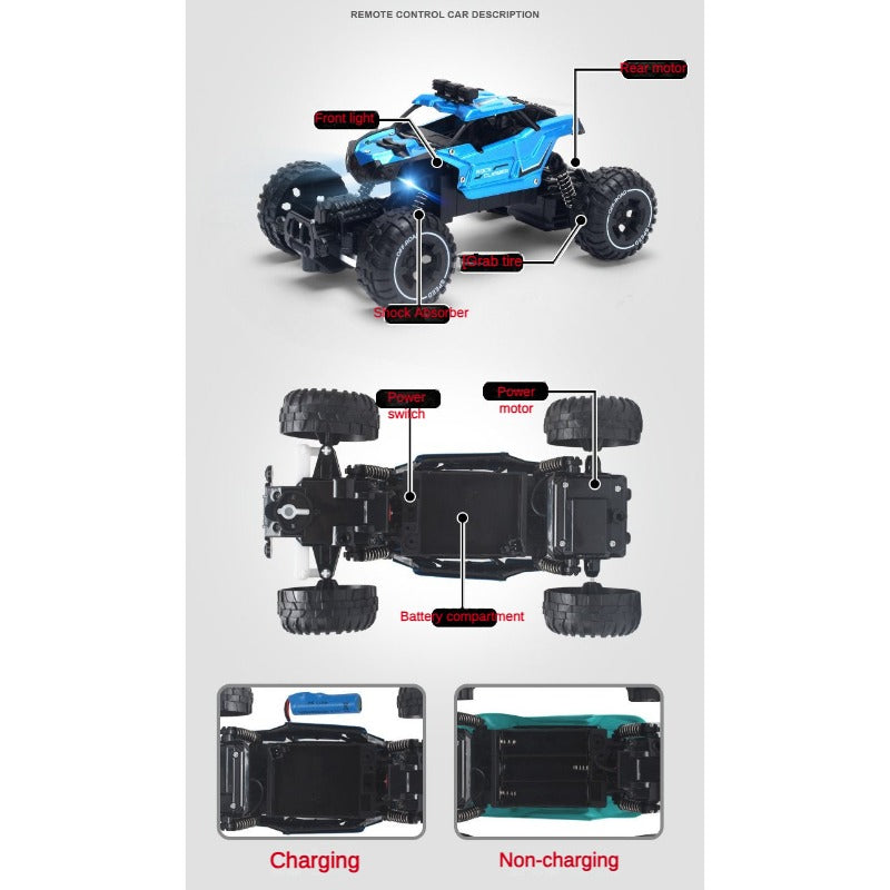 RC Vehicles 2.4G Remote Control Car Toy Rotary Climbing Vehicle High Speed Off-Road Racing Car Toys Chargeable Monster Truck Toy for Boys Kids Gift
