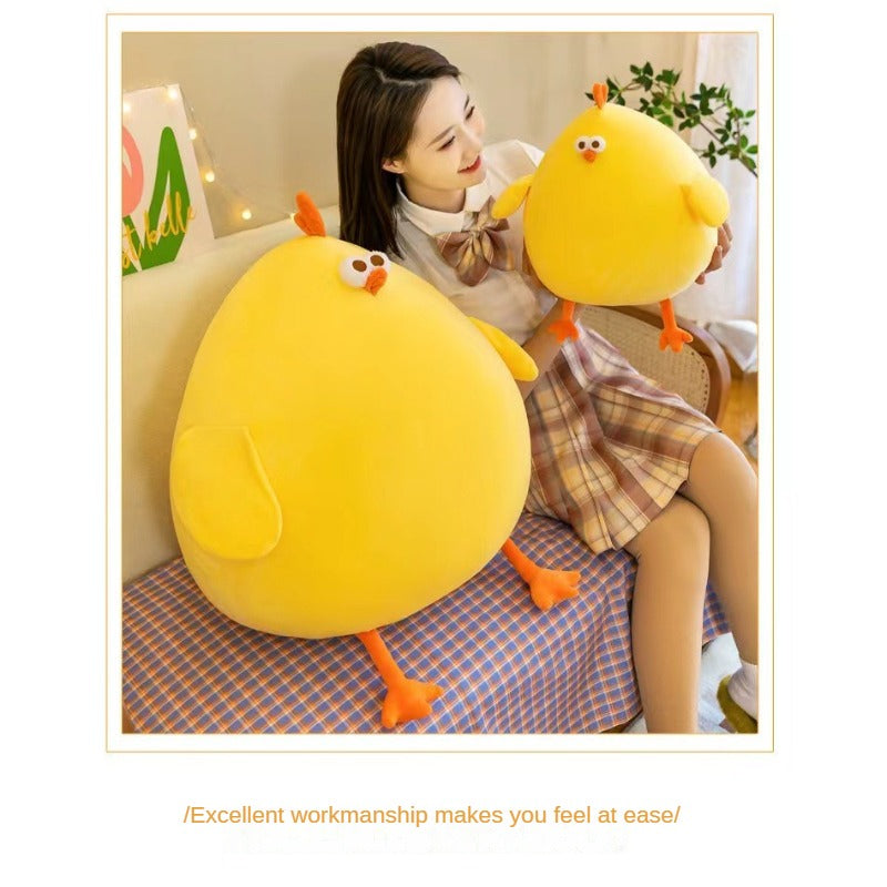 45CM Squishy Yellow Chick Doll Stuffed Fatty Soft Chicken Animal Plush Toy Elastic Pillow Cuddly Baby Toy Comforting Birthday Gift Stuffed Toys