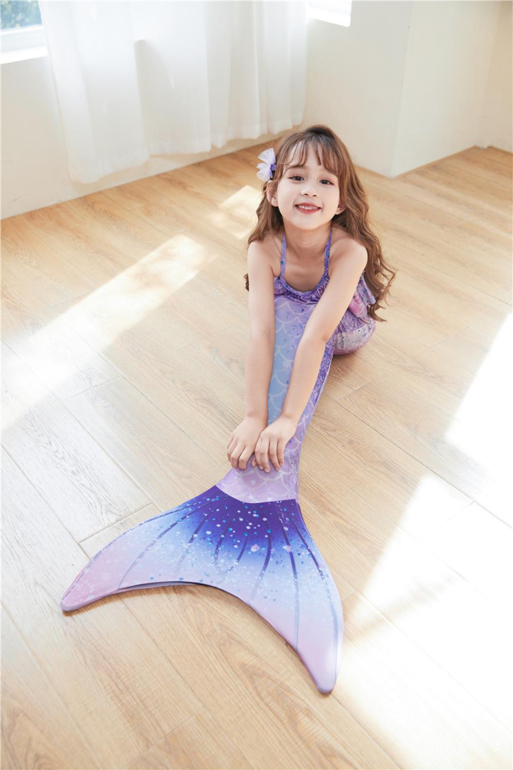 3Pcs/Set 3-15Yrs Girls Mermaid Costume Kids Swimsuit Baby Girl Bikini Swimming Suit Kid Girls Mermaid