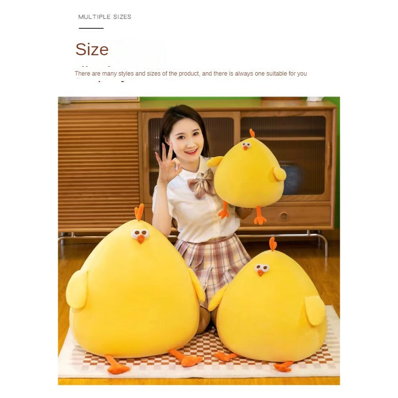 45CM Squishy Yellow Chick Doll Stuffed Fatty Soft Chicken Animal Plush Toy Elastic Pillow Cuddly Baby Toy Comforting Birthday Gift Stuffed Toys
