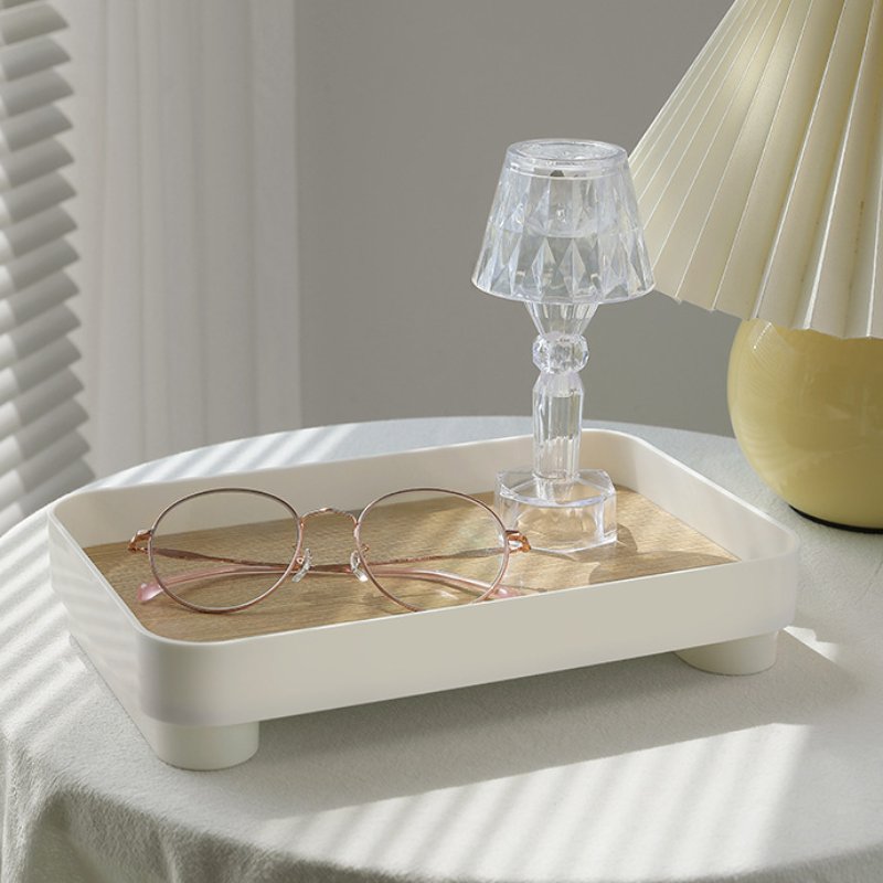Square Wooden Desktop Storage Tray Perfume Aromatherapy Dressing Table Cosmetics Storage Box Entrance Sundry Key Storage Tray