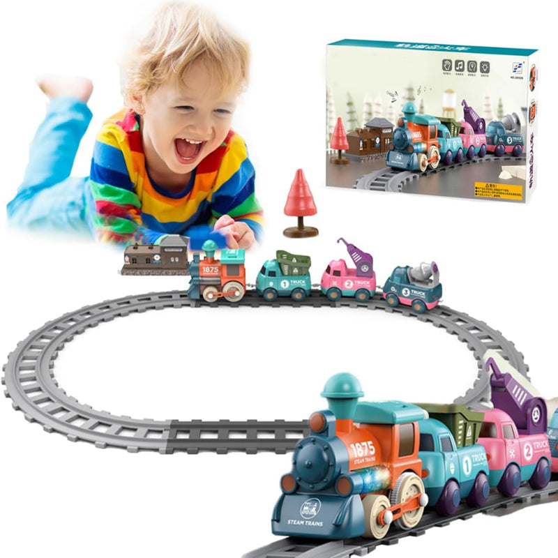 Rail Train Toys, Mini Electric Train Toy Train Model, Toy Gifts for Kids Girls Boys