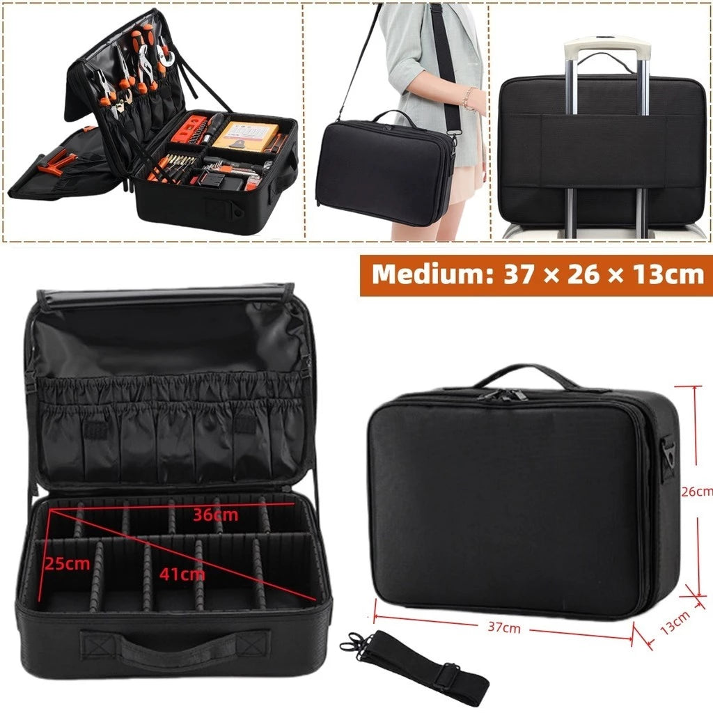 Waterproof Tool Box Handbag Adjustable Partition Instrument Electrician Work Storage Cosmetic Bag