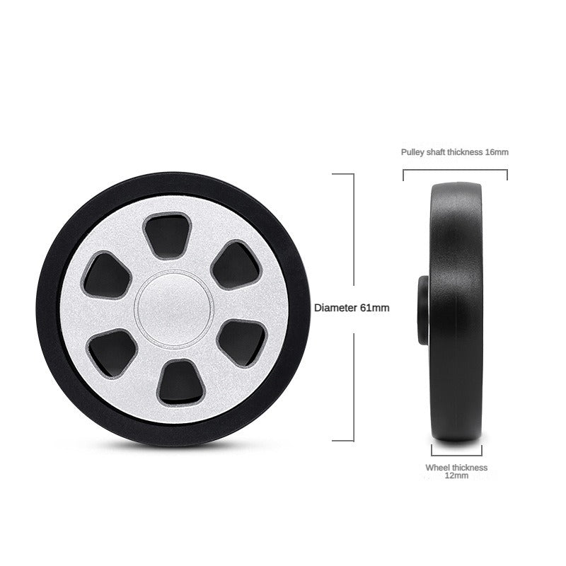 4X Luggage Accessories Wheels Aircraft Suitcase Pulley Rollers Mute Wheel Wear-Resistant Parts Repair 60X12mm