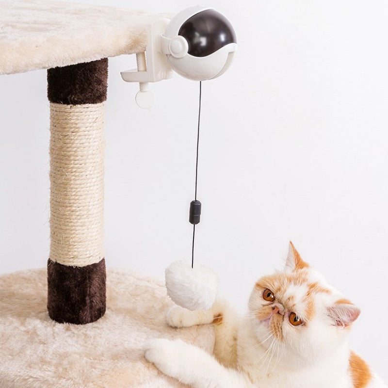Electric Motion Cat Toy Cat Teaser Ball Toy Automatic Lifting Spring Rod Yo-Yo Lifting Ball Interactive Puzzle Smart Pet Toys Funny Cat Toy Pet Supplies