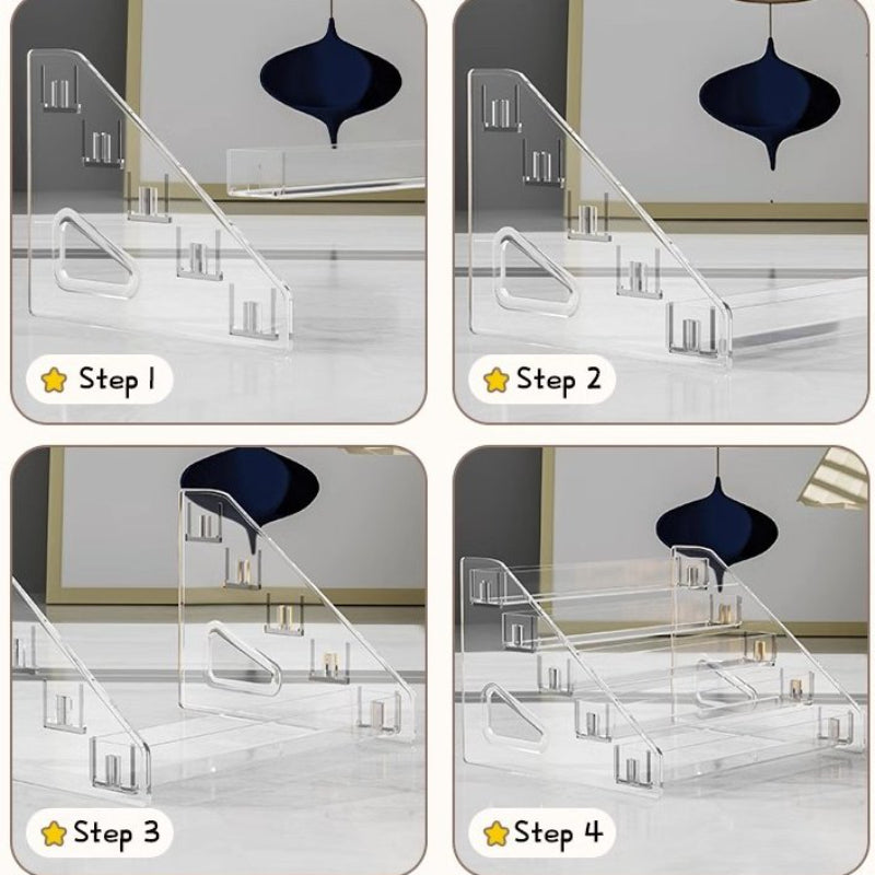 Household Dresser Desktop Acrylic Lipstick Perfume Cosmetics Storage Rack Makeup Cosmetics Display Stand Desktop Lipstick Powder Eye Shadow Nail Polish Storage Beauty Store Display Rack