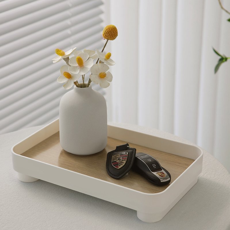 Square Wooden Desktop Storage Tray Perfume Aromatherapy Dressing Table Cosmetics Storage Box Entrance Sundry Key Storage Tray