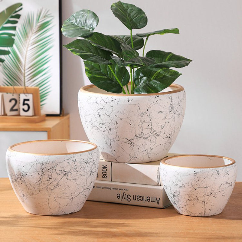 Extra Large Nordic Ceramic Flower Pot Light Luxury Planter for Living Room Fortune Tree Green Plants Extra Wide Diameter High-End Home Decor Vase