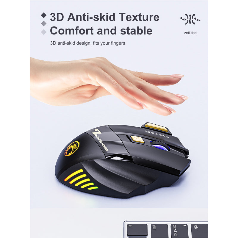 2.4GHz Rechargeable Wireless Mouse for PC Gaming PC Laptop Gaming Mouse Luminous Adjustable DPI Colorful RGB Lights Mice