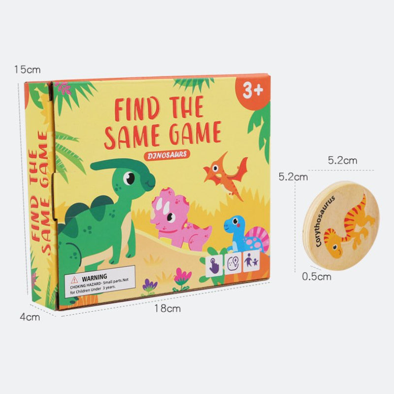 Children Wooden Toy Memory Find The Same Dinosaur Matching Jigsaw Puzzle Game Montessori Baby Educational Toys For Kids
