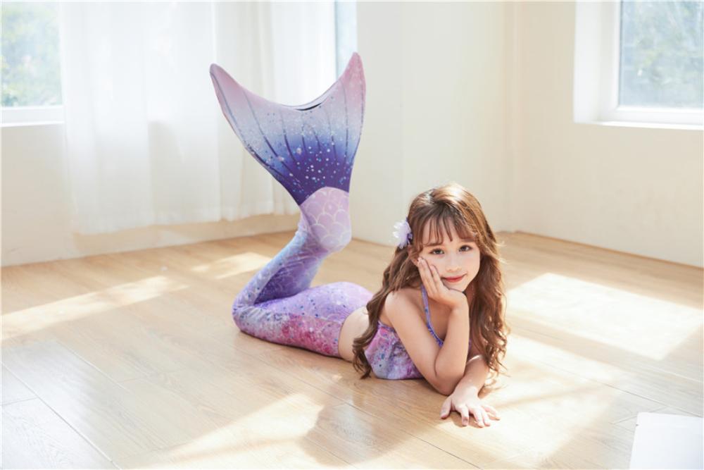 3Pcs/Set 3-15Yrs Girls Mermaid Costume Kids Swimsuit Baby Girl Bikini Swimming Suit Kid Girls Mermaid