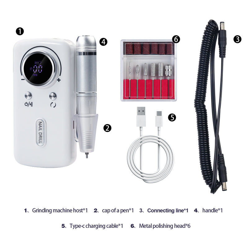 45000RPM Professional Rechargeable Electric Nail Drill Machine Portable Cordless Nail File For Acrylic Gel Nails Remove