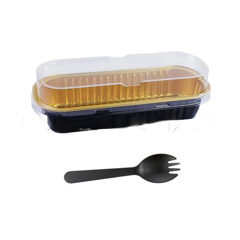50Pcs SET Mini Loaf Pans with Lids and Spoons 6.8oz Rectangle Aluminum Foil Baking Pans Reusable Mini Bread Containers for Brownie Cake