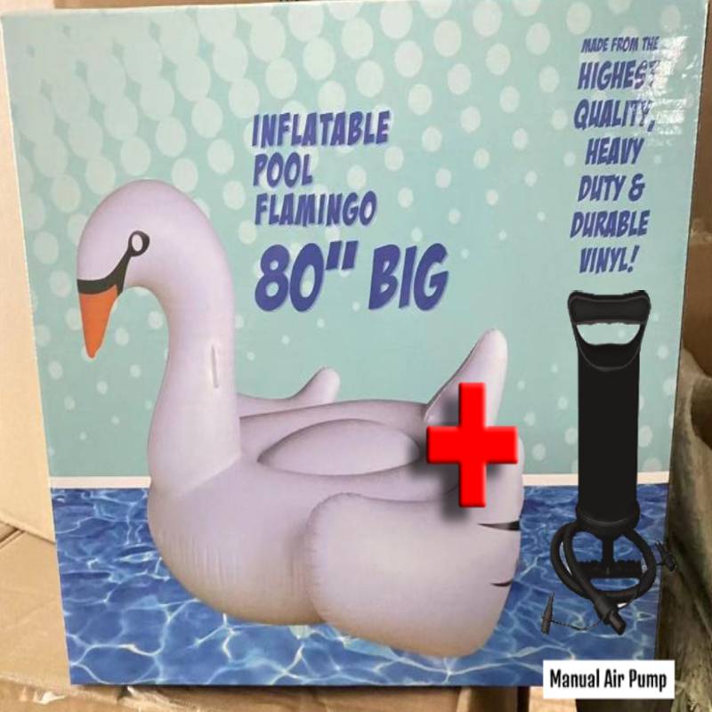 Giant floatie white swan inflatable float swimming pool party floats