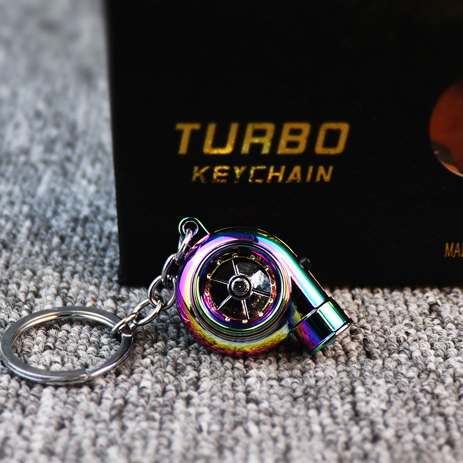 Neo Turbo Keychain Keyring Rainbow LED Light BOV Sound Turbocharger Car Drift