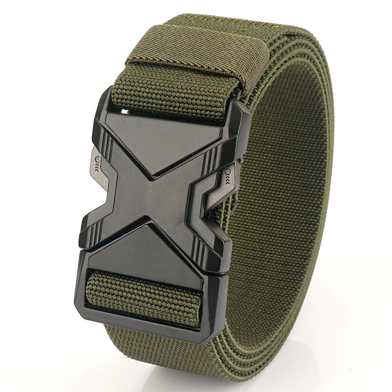 Men Belt Strength Elastic Fiber Belt Metal Buckle Sports Belt Adjustable Length Minimalist Stylish Design
