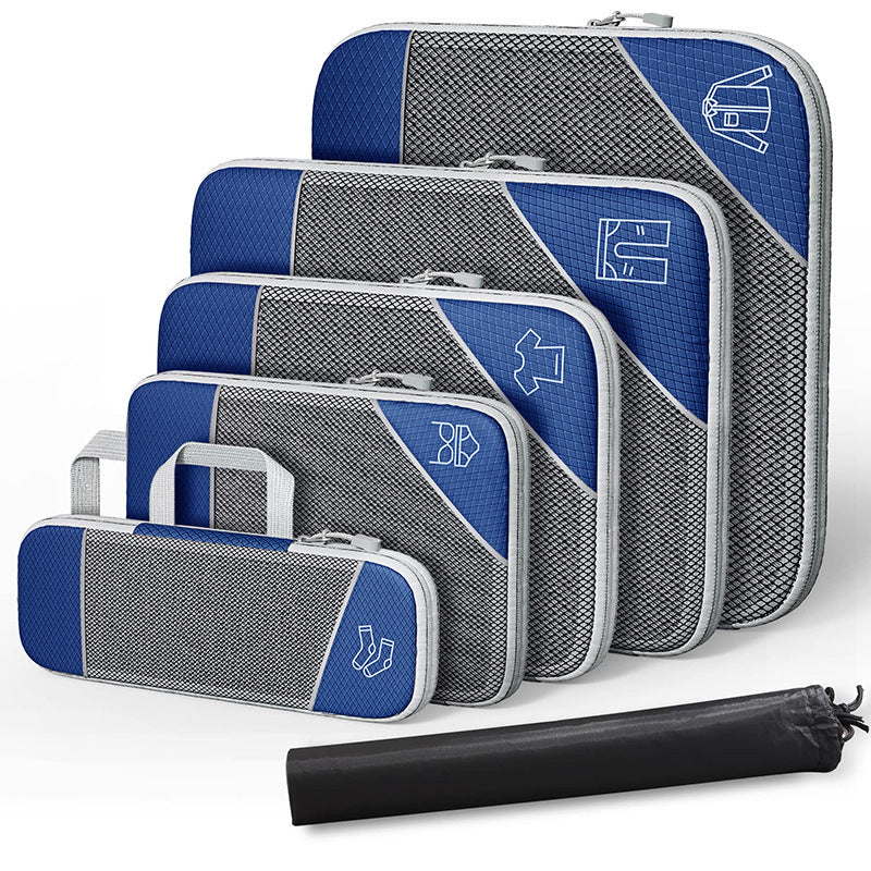 6 Packs Compression Packing Cubes Travel Toiletries and Clothes Storage Bag Set Luggage Suitcase organizer Bags