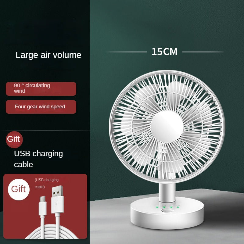 USB Mini Table Stand Fan Quiet Cooling Air Strong Wind Small Fan Desk Rechargeable USB Fan Cooler for room Adjustable Rechargeable Fan for Baby Stroller Office Table Fan