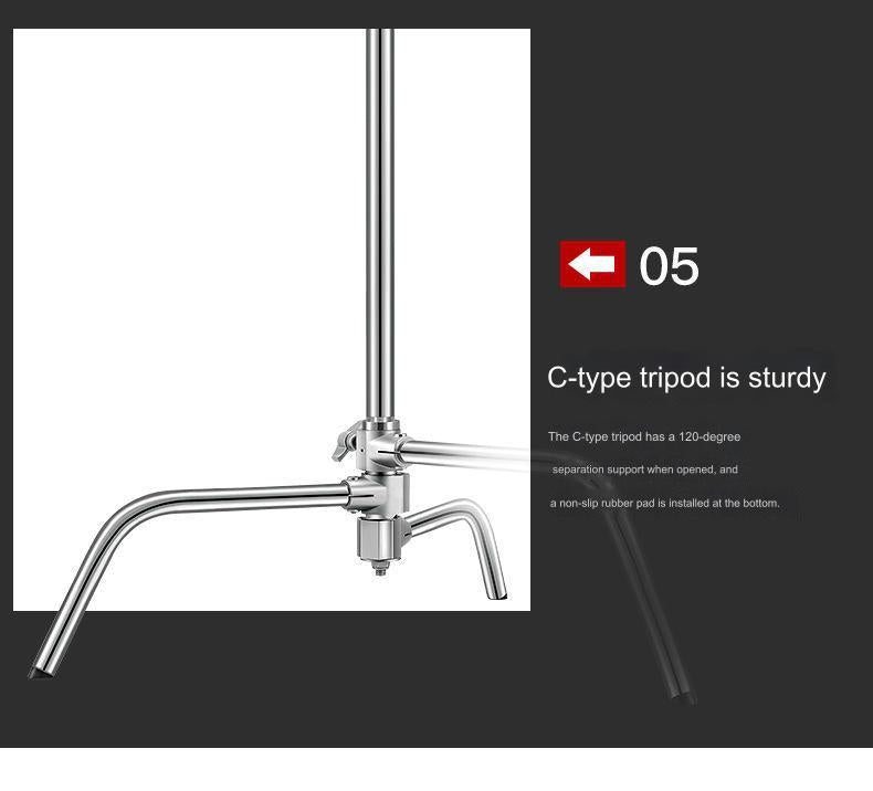 Stainless Steel C Stand Heavy Duty Photography Light Stand Adjustable Stand Photography Studio Monolight