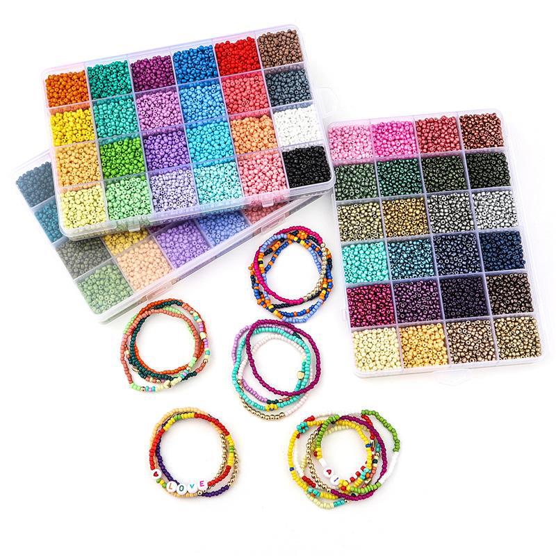 1Box 3mm Czech Crystal Charm Beads Glass Seed Bead Box Set For DIY Bracelet Earrings Bracelet Jewelry Making Accessories