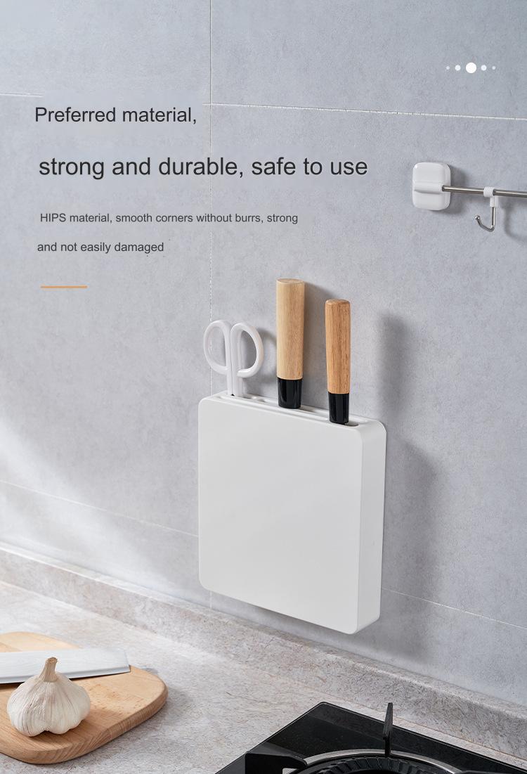 Japanese Knife Rack Wall Anti-Dust Wall-Mounted Cabinet Door Perforation-Free Invisible Storage Box Kitchen