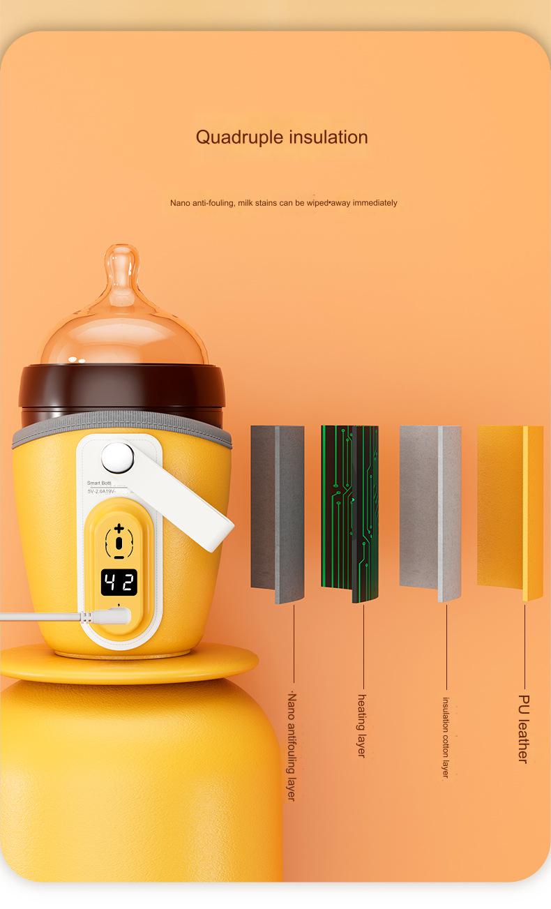 USB Baby Milk Bottle Warmer Car Feeding Bottle Heater Three Temperature Adjustable Thermal Bag Child Bottle Heater