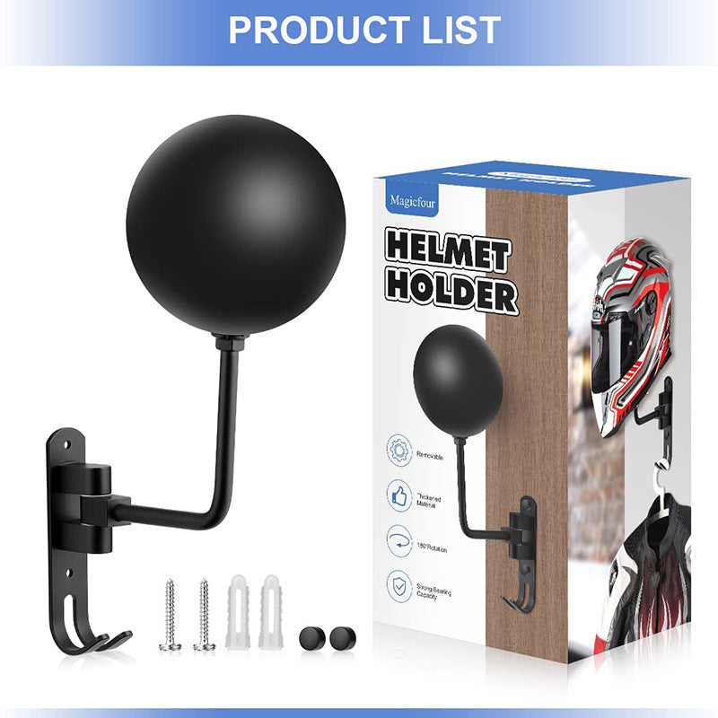 Motorcycle Helmet Holder Metal Hat Storage Rack Wall-Mount Helmet Hanger Display Stand for Helmets