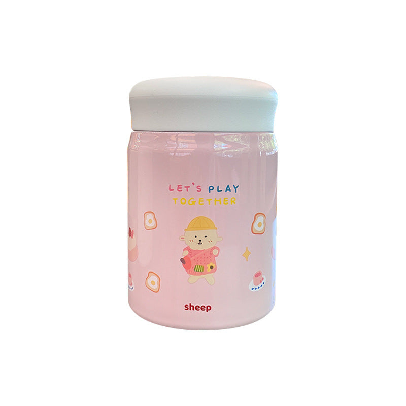 320ml Cartoon Mini Thermal Flask 304 Stainless Steel Braised Porridge Thermal Lunch Box Office School Portable Soup Pot Tumbler