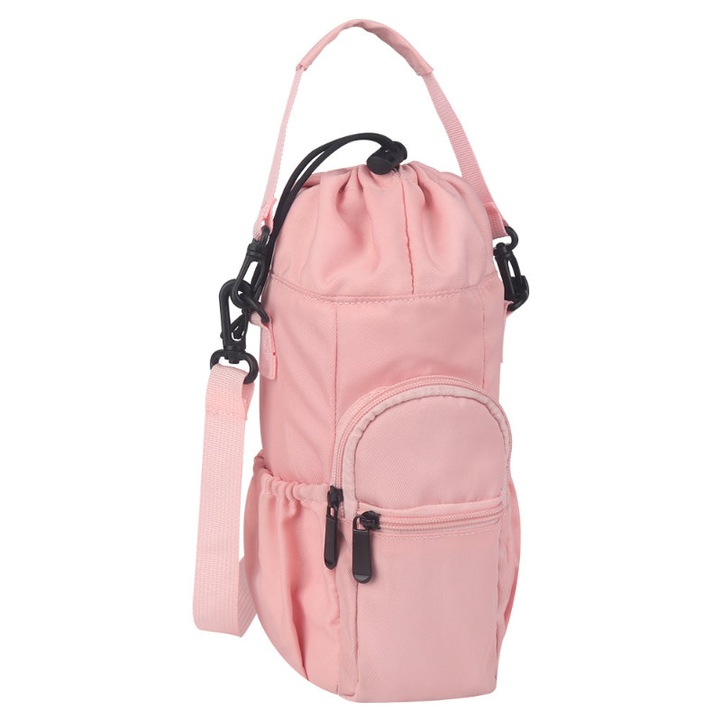 Crossbody Water Bottle Bag, Waterproof Solid Color Water Bottle Sling Bag, Durable Adjustable Strap Water Bottle Carrier Bag Women Girls