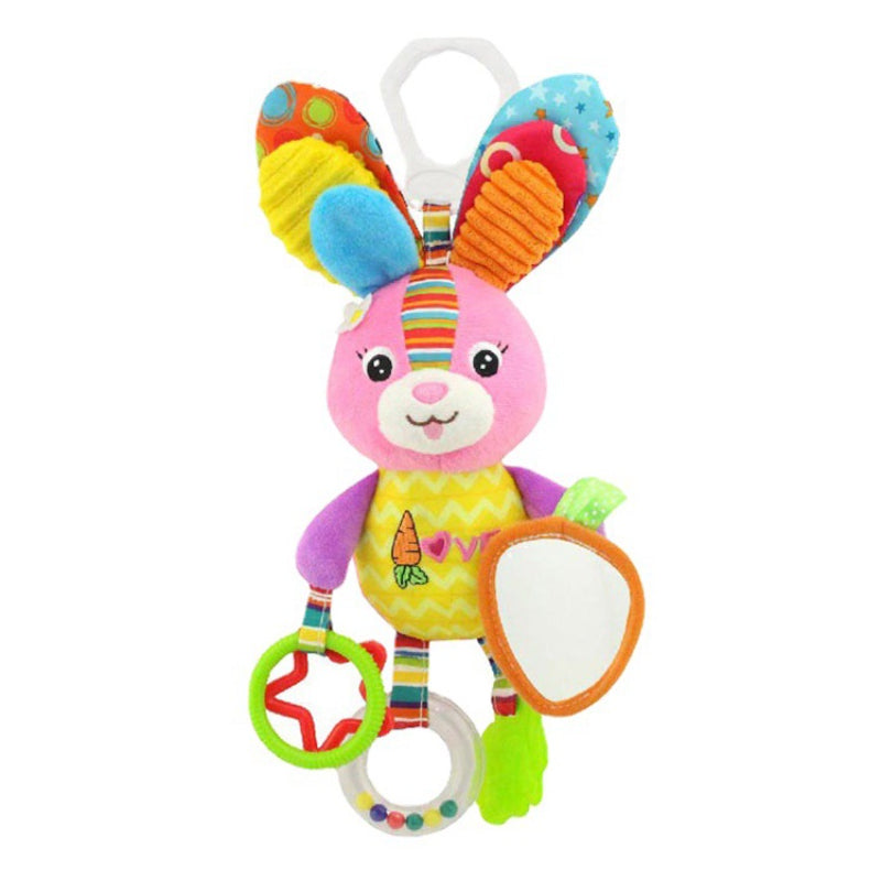Baby Plush Toy Cot Stroller Hanging Toy Baby Early Development Toys Multifunctional Lathe Hanging Plush Toy Rattle Mirror Teether Bed Bell