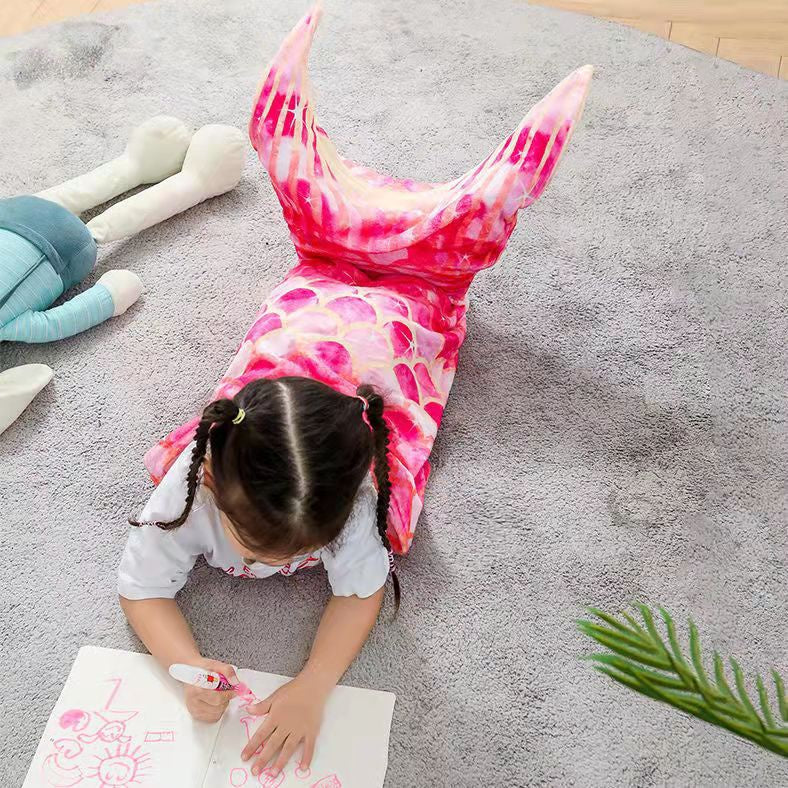 Flannel Mermaid Blanket Sleeping Blanket Adult Children Universal Mermaid Tail Blanket Children Sleeping Bag