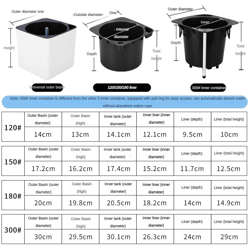 Self Watering Planter Water Level Indicator White Automatic Handsfree Watering Indoor Creative Plastic Pot