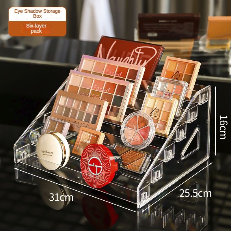 Ladder Eyeshadow Organizer Nail Polish Display Rack Desktop Transparent Acrylic Dresser Partition Makeup Storage Rack