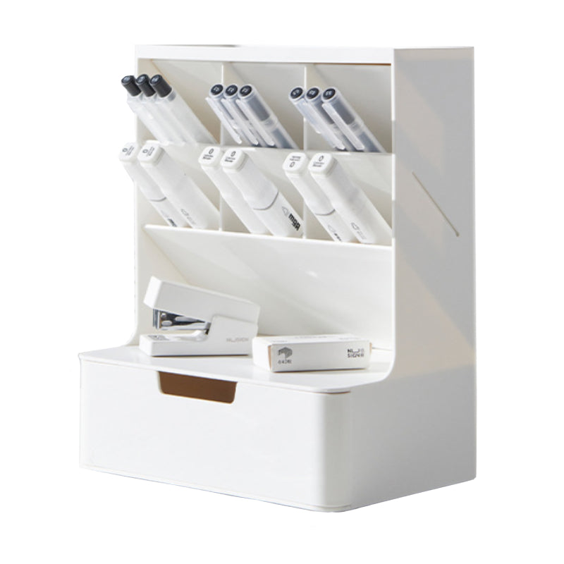 Oblique Pen Holder Large Capacity Stationery Storage Box Desktop Shelf Desk Drawer Pen Holder Marker Pen Organizer