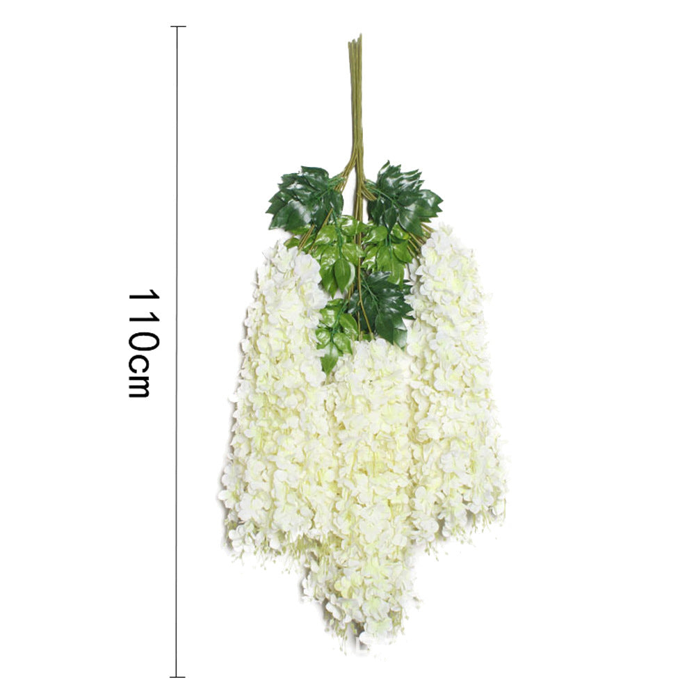 12 Pack (43.2 FT) Artificial Wisteria Vine Fake Wisteria Hanging Garland Silk Long Hanging Bush Flowers String Home Party Wedding Decor (White)