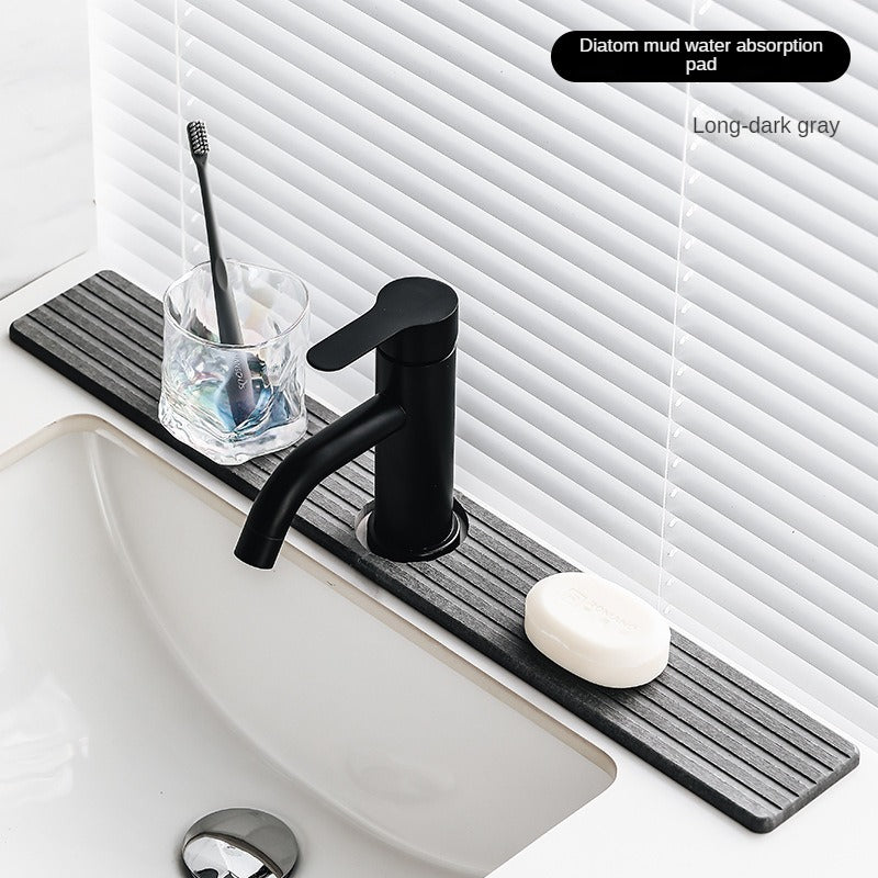 Faucet Drainage Mat Washbasin Drainage Mat Home Decoration ins Nordic Style Diatom Mud Faucet Kitchen Bathroom Washbasin Washbasin Sink Sink Absorbent Mat Storage Mat Bathroom Quick-Drying Hard Mat