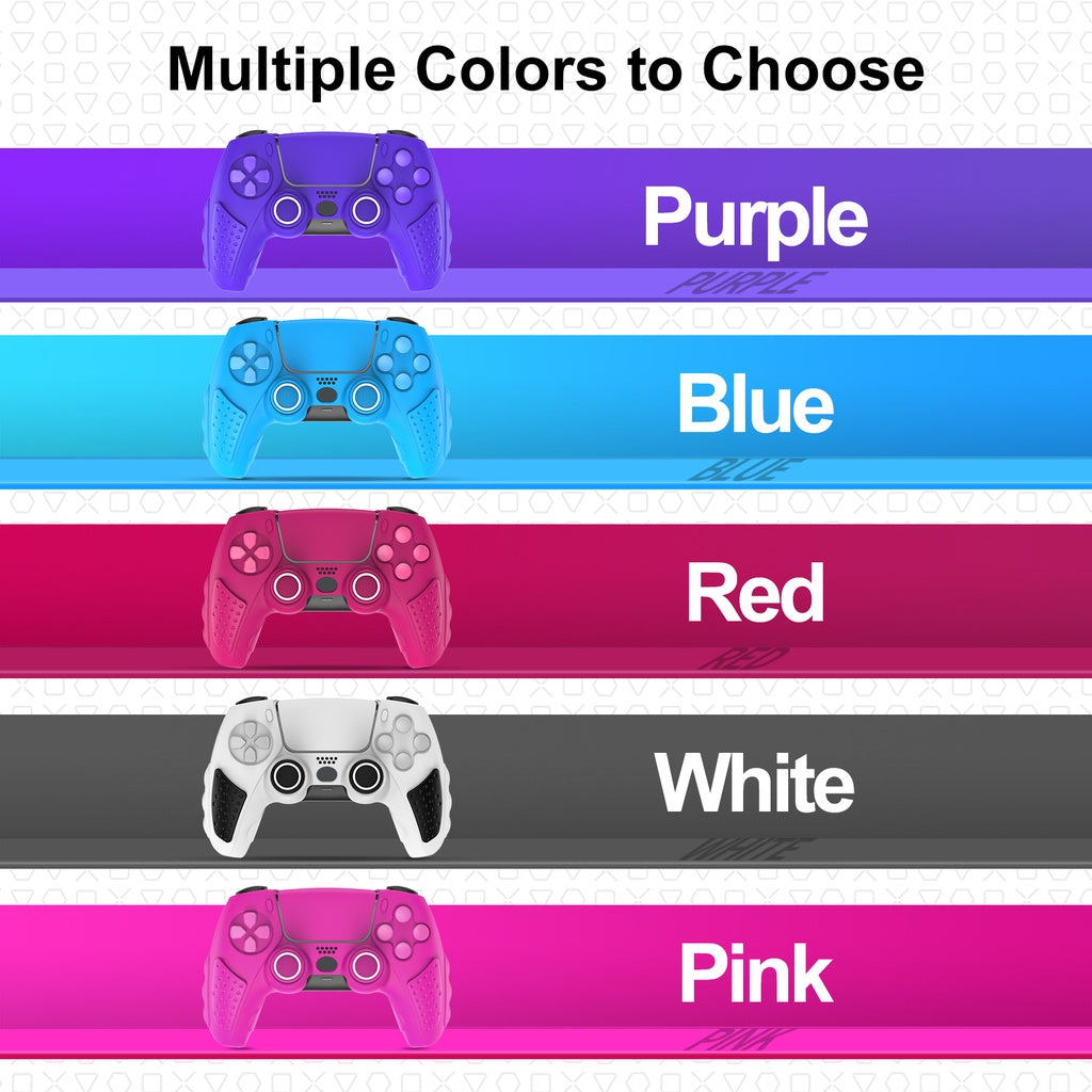 IINE PS5 Controller Case Cover with Touch Pad Sticker Silicone Case Protective Cover Compatible Playstation5 Controller