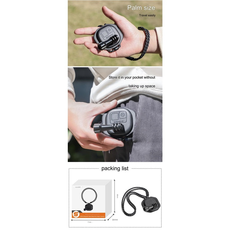 Magnetic Camera Mount Neck Holder for gopro 11 10 9/DJI Osmo Action 4/DJI action 3/Insta360 X3 X2 Sports Camera